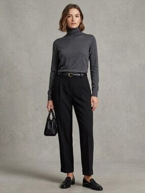 RED Valentino Wool Blend Black Tailored Trousers